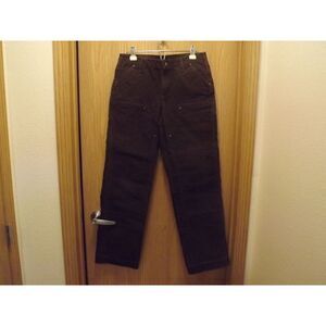 Carhartt Double Knee Pants Women's Size 8 Relaxed Fit Brown Duck Canvas Jeans